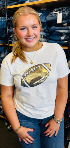 Big Sequin Football T-Shirt