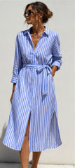 Sophie Striped Shirt Dress