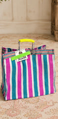Striped Recycled Shopper - Square