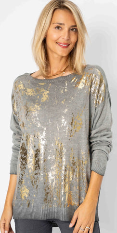 Hester Metallic Foil Sweater - 2 Colors