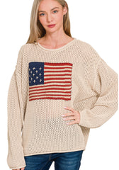 Coastal American Flag Sweater