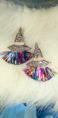 Witch Hat with Fringe Earrings
