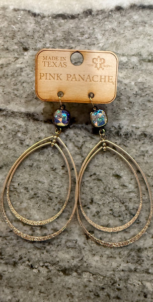 Pink Panache Double Drop Rhinestone Earrings