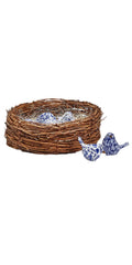 Chinoiserie Blue Robin Bird