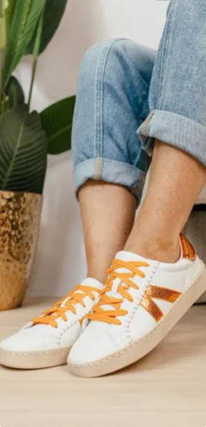 Corky's Friend Zone Sneaker - Orange and White