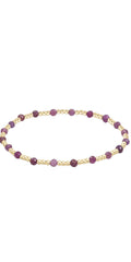 enewton 6.25" Gemstone Gold Joy Pattern 3mm Bead Bracelet - Ruby