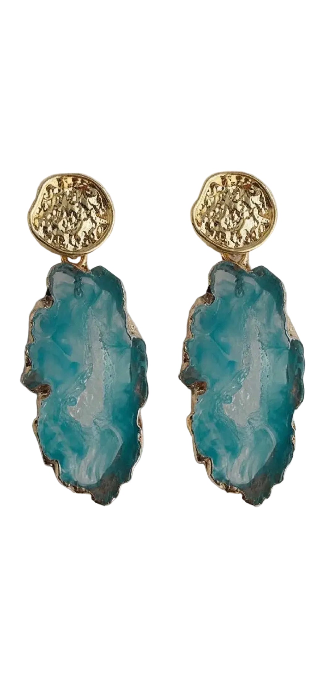 Blue Lake Geometric Dangle Earrings
