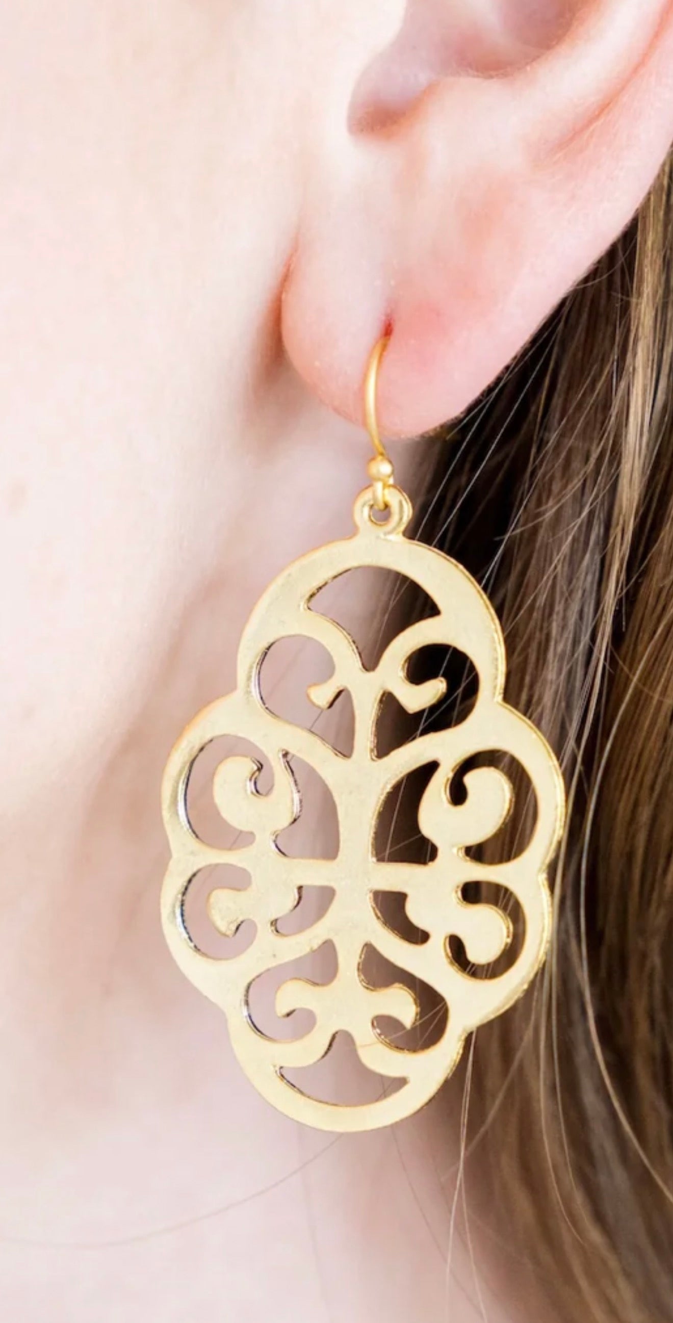 Susan Shaw Leaf Filigree Earrings