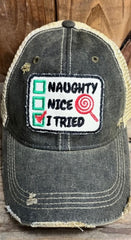 Distressed Christmas Ball Caps - Many Styles