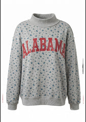 Sweat-shirt réversible Alabama & AL - Col montant à motif floral