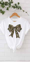 Camo Coquette Bow Graphic Tee