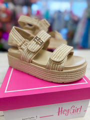 Go For It Sandal in Sand Raffia