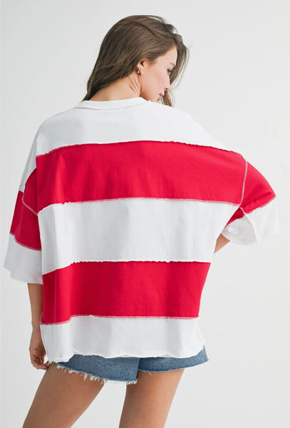 Polly Color Blocked T-Shirt Top