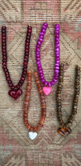 Heart Beaded Necklaces - 4 Colors