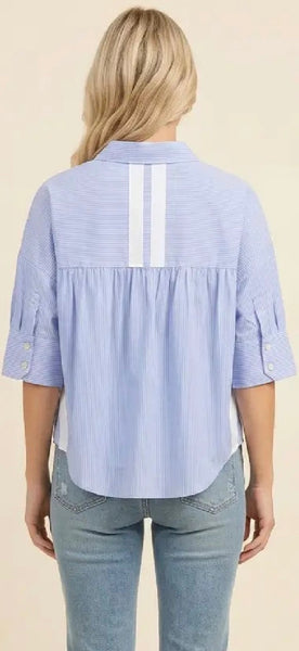 Lawn Stripe Buttondown - Blue