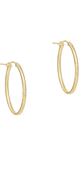 Enewton Oval Gold 1" Hoop- textured