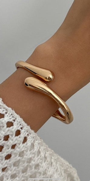 Teardrop Shaped Cuff Bangle Bracelet