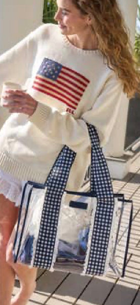 Case-Mate Something Navy Gingham Jelly Tote Bag