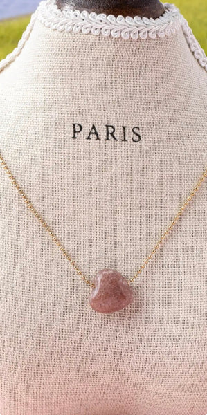 Stone Heart Necklaces - 3 Colors