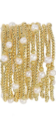 Bracelets extensibles en perles texturées avec des perles de culture