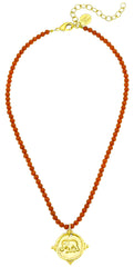 Petite Elephant Intaglio Red Coral Necklace