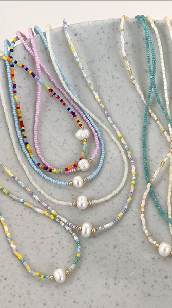 Boho Pearl Necklace-Many Options