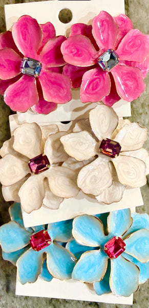 Glass House Flower Earrings - 3 Colors