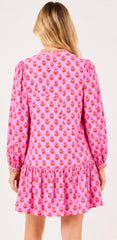 Natasha Mini Dress in Floral Foulard Pink