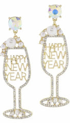 Happy New Year Champagne Earrings