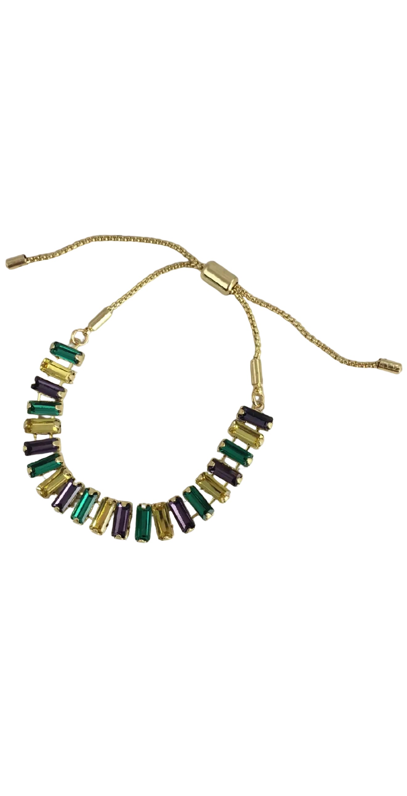 Mardi Gras Stone Bracelet