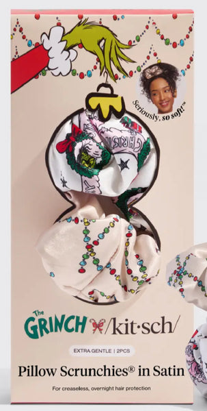 The Grinch X Kitsch Satin Pillowscrunchies® in Cindy Lou Who