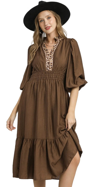 Just A Peek of Leopard Dress