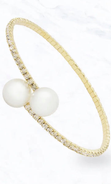 Little Bird Pearl and Rhinestone Holiday Bracelet