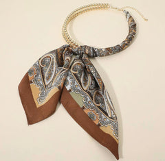 Abstract Pattern Fabric Scarf Double Bubble Chain Necklaces - 5 Patterns