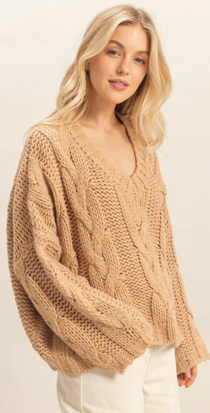 Brownstone Cable Sweater - 2 Colors