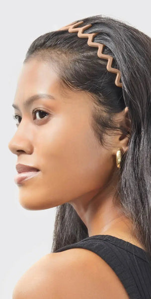 Kitsch Recycled Plastic Zig Zag Headband 2pc - Neutral