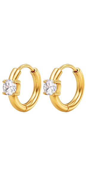 Ellie Vail Yael Solitaire Huggie Hoop Earring