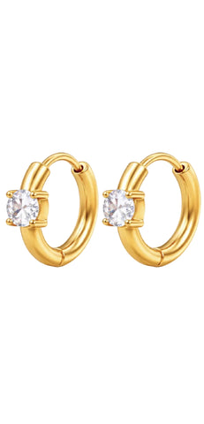 Ellie Vail Yael Solitaire Huggie Hoop Earring