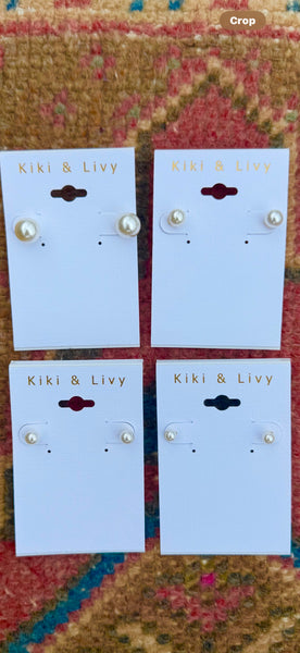 Kiki & Livy Pearl Stud Earrings - 4 Sizes