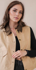 Addie Twill Vest  - 2 Colors