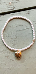 enewton - classic pearl 3mm bracelet - love plush gold charm
