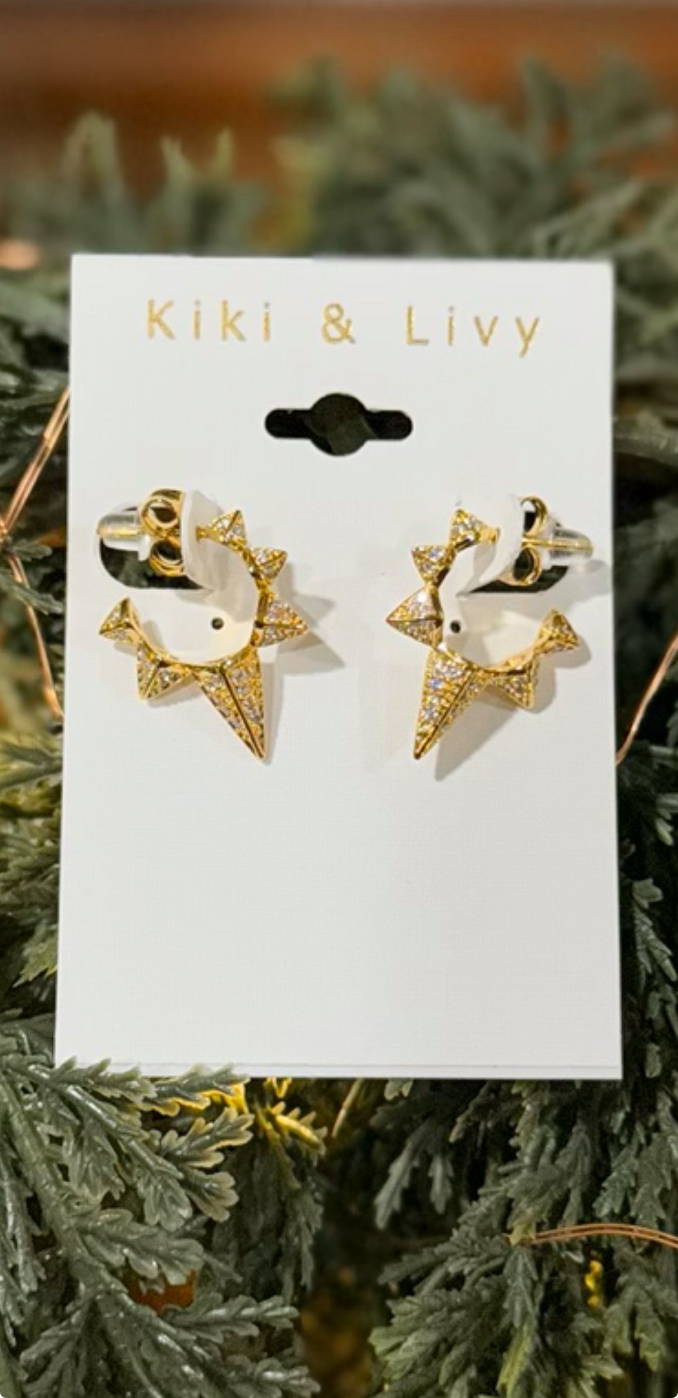 Kiki & Livy Bling Spike Huggie Earrings