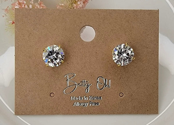 Faux Diamond Stud Earrings