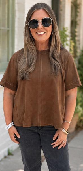 Lost in The Past Suede Top