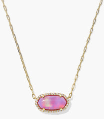 Kendra Scott Elisa Pave Frame Gold Short Pendant Necklace