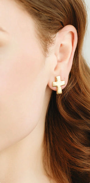 Susan Shaw Small Cross Studs
