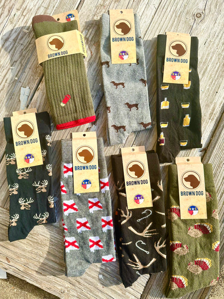 Brown Dog Socks - Many Patterns