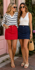 Off Field Denim Skirt - 2 Colors