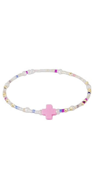 enewton 5.5" egirl Hope Unwritten Signature Cross Bracelet - With Sprinkles On Top
