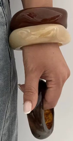 Irregular Square Shape Cuff Bangles - 3 Colors